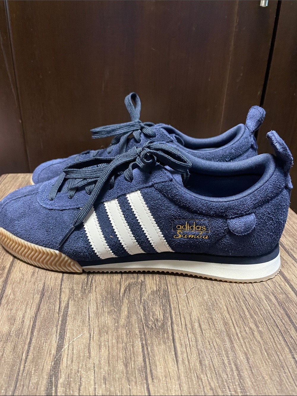 adidas Samba Suede Sneakers in Navy with White Stripes men size6.5